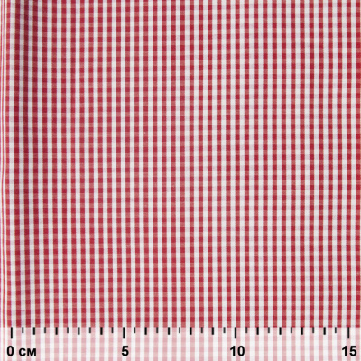 Ткань сорочечная Клетка Виши, 115 г/м2, 58% пэ,42% хл, шир.150 см, цв.5-красный, (арт.111) - купить в Дзержинске. Цена 306.69 руб.