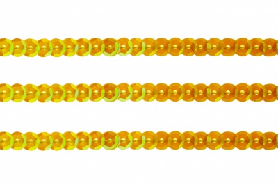 Пайетки "ОмТекс" на нитях, CREAM, 6 мм С / упак.73+/-1м, цв. 92 - золото - купить в Дзержинске. Цена: 484.77 руб.