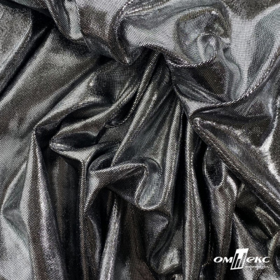Трикотажное полотно голограмма, шир.140 см, #602 -чёрный/серебро - купить в Дзержинске. Цена 385.88 руб.