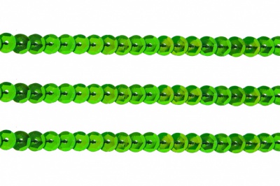 Пайетки "ОмТекс" на нитях, CREAM, 6 мм С / упак.73+/-1м, цв. 94 - зеленый - купить в Дзержинске. Цена: 297.48 руб.
