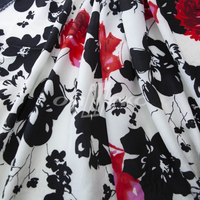 Плательная ткань "Фламенко" 22.1, 80 гр/м2, шир.150 см, принт растительный - купить в Дзержинске. Цена 239.03 руб.