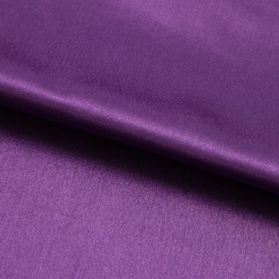 Поли креп-сатин 19-3536, 125 (+/-5) гр/м2, шир.150см, цвет фиолетовый - купить в Дзержинске. Цена 155.57 руб.