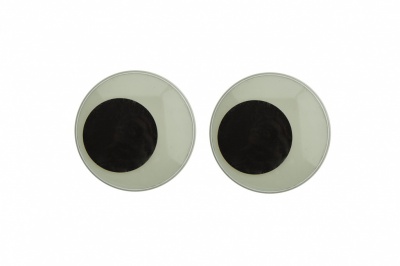 Глазки для игрушек, круглые, с бегающими зрачками, 40 мм/упак.20+/-2 шт, цв. -черно-белые - купить в Дзержинске. Цена: 158.73 руб.
