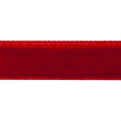 Лента бархатная нейлон, шир.12 мм, (упак. 45,7м), цв.45-красный - купить в Дзержинске. Цена: 396 руб.