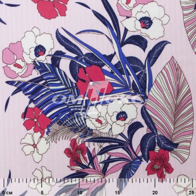 Плательная ткань "Фламенко" 18.1, 80 гр/м2, шир.150 см, принт растительный - купить в Дзержинске. Цена 239.03 руб.