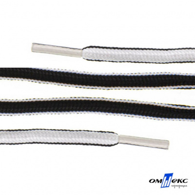 Шнурки #4-27, круглые 130 см, двухцветные (черно/белый) - купить в Дзержинске. Цена: 47.04 руб.