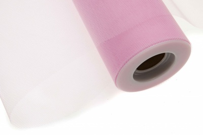Фатин в шпульках 16-14, 10 гр/м2, шир. 15 см (в нам. 25+/-1 м), цвет розовый - купить в Дзержинске. Цена: 100.69 руб.