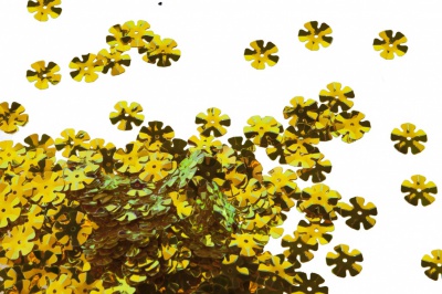 Пайетки "ОмТекс" россыпью,DOUBLE SIDED GOLD,цветок 14 мм/упак.50 гр, цв. 0460-золото - купить в Дзержинске. Цена: 80.12 руб.