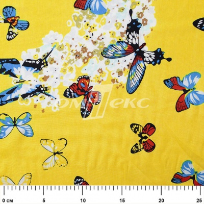 Плательная ткань "Софи" 7.2, 75 гр/м2, шир.150 см, принт бабочки - купить в Дзержинске. Цена 243.96 руб.