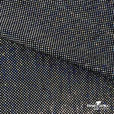 Трикотажное полотно голограмма, шир.140 см, #601-хамелеон чёрный - купить в Дзержинске. Цена 452.76 руб.