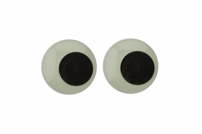 Глазки для игрушек, круглые, с бегающими зрачками, 24 мм/упак.50+/-2 шт, цв. -черно-белые - купить в Дзержинске. Цена: 60.32 руб.