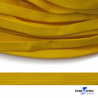 Шнур плетеный (плоский) d-12 мм, (уп.90+/-1м), 100% полиэстер, цв.269 - жёлтый - купить в Дзержинске. Цена: 8.62 руб.