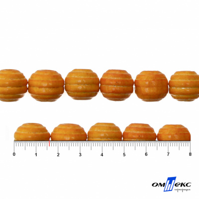 0309-Бусины деревянные "ОмТекс", 16 мм, упак.50+/-3шт, цв.003-оранжевый - купить в Дзержинске. Цена: 62.22 руб.