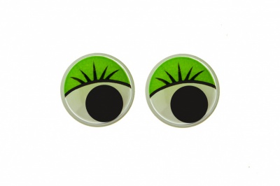 Глазки для игрушек, круглые, с бегающими зрачками, 12 мм/упак.50+/-2 шт, цв. -зеленый - купить в Дзержинске. Цена: 96.01 руб.
