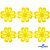 Кружево гипюр "Ромашка" 0575-1169, шир. 25 мм/уп.13,7 м, цвет 8208-жёлтый - купить в Дзержинске. Цена: 292.71 руб.