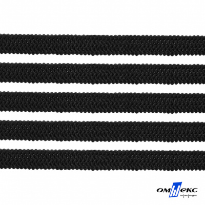 Лента эластичная вязанная (резинка) 4 мм (200+/-1 м) 400 гр/м2 черная бобина "ОМТЕКС" - купить в Дзержинске. Цена: 1.78 руб.