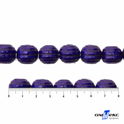 0309-Бусины деревянные "ОмТекс", 16 мм, упак.50+/-3шт, цв.018-фиолет - купить в Дзержинске. Цена: 62.22 руб.