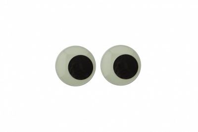 Глазки для игрушек, круглые, с бегающими зрачками, 8 мм/упак.50+/-2 шт, цв. -черно-белые - купить в Дзержинске. Цена: 15.88 руб.