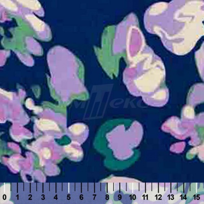 Штапель принт (100% вискоза) D4,C3, 110 гр/м2, шир.140см, принт цветы/василёк - купить в Дзержинске. Цена 343 руб.