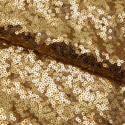 Сетка с пайетками №3, 188 гр/м2, шир.140см, цвет золотой - купить в Дзержинске. Цена 454.12 руб.