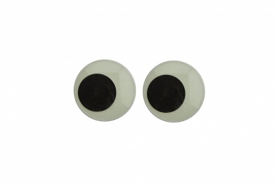 Глазки для игрушек, круглые, с бегающими зрачками, 12 мм/упак.50+/-2 шт, цв. -черно-белые - купить в Дзержинске. Цена: 38.32 руб.