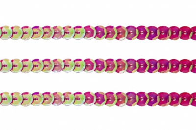 Пайетки "ОмТекс" на нитях, CREAM, 6 мм С / упак.73+/-1м, цв. 89 - розовый - купить в Дзержинске. Цена: 468.37 руб.