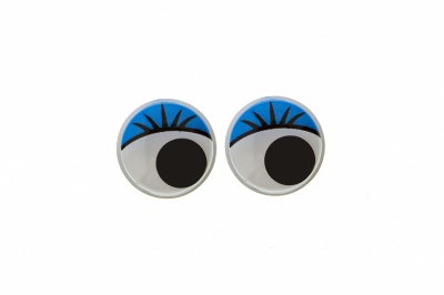 Глазки для игрушек, круглые, с бегающими зрачками, 8 мм/упак.50+/-2 шт, цв. -синий - купить в Дзержинске. Цена: 59.66 руб.