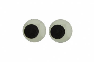 Глазки для игрушек, круглые, с бегающими зрачками, 18 мм/упак.50+/-2 шт, цв. -черно-белые - купить в Дзержинске. Цена: 41.81 руб.