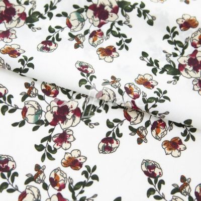 Плательная ткань "Фламенко" 23.1, 80 гр/м2, шир.150 см, принт растительный - купить в Дзержинске. Цена 264.56 руб.