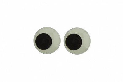 Глазки для игрушек, круглые, с ресничками, 10 мм/упак.50+/-2 шт, цв. -черно-белые - купить в Дзержинске. Цена: 21.24 руб.