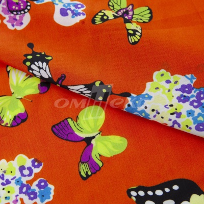 Плательная ткань "Софи" 7.1, 75 гр/м2, шир.150 см, принт бабочки - купить в Дзержинске. Цена 241.49 руб.