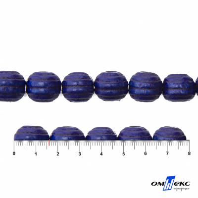 0309-Бусины деревянные "ОмТекс", 16 мм, упак.50+/-3шт, цв.006-синий - купить в Дзержинске. Цена: 62.22 руб.