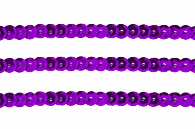 Пайетки "ОмТекс" на нитях, SILVER-BASE, 6 мм С / упак.73+/-1м, цв. 12 - фиолет - купить в Дзержинске. Цена: 300.55 руб.